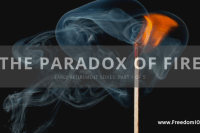 Lit match with billowing smoke