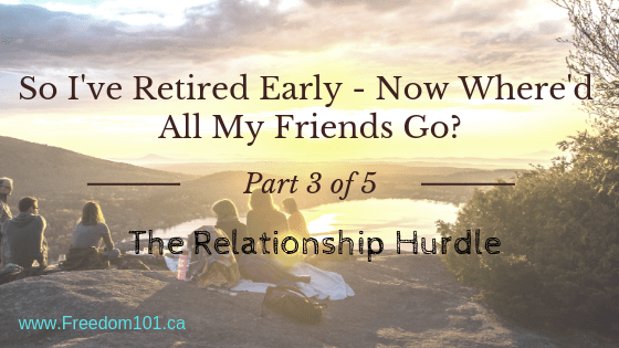 Group of friends sitting on a mountain top.